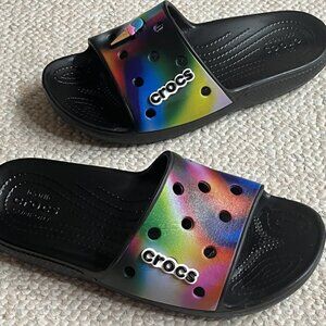 Crocs Classic Solarized Tie Dye Women's Size 8 Multicolor Slides Sandals Shoes